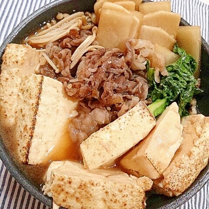 プチすき焼き風 フライパンで 焼き豆腐と牛肉 レシピ 作り方 By Hideok8 楽天レシピ プチすき焼き風 フライパンで 焼き豆腐と牛肉 レシピ 作り方 By Hideok8 楽天レシピ